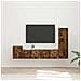 Set mobile TV 4 pcs Rovere fumé Legno multistrato - Foto miniatura 2