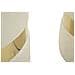 Set 2 Pouf Contenitore Sheffield In Velluto Crema Con Fascia Dorata Ø37x42 E Ø28x35 Cm - Foto miniatura 3