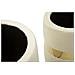 Set 2 Pouf Contenitore Sheffield In Velluto Crema Con Fascia Dorata Ø37x42 E Ø28x35 Cm - Foto miniatura 8
