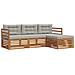 Set di divani da esterno 4 pcs Grigio Naturale e Chiaro - Foto miniatura 1