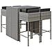 Set Bar da Giardino 5 pz con Cuscini in Polyrattan Grigio - Foto miniatura 1