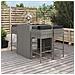 Set Bar da Giardino 5 pz con Cuscini in Polyrattan Grigio - Foto miniatura 2