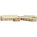 Set di divani da esterno 9 pcs Bianco e Crema Poliestere - Foto miniatura 1