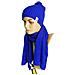 Sciarpa E Cappello Donna Linea Costine Tinta Unita 70152 Blu In Box - Foto miniatura 1