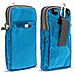 Custodia Cintura Smartphone Passante Moschettone Cinturino 2 Tasche Turchese - Foto miniatura 3