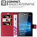Custodia Compatibile Con Nokia Lumia 950 Xl In Rosso Carminio - Coperchio Protettiva Con Chiusura Magnetica, Funzione Stand E Tasca Per Le Carte - Foto miniatura 3