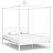 Letto A Baldacchino Bianco In Metallo 180x200 Cm - Foto miniatura 1