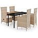 Set Da Pranzo Da Giardino Beige 5 Pz Con Cuscini - Foto miniatura 2