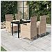 Set Da Pranzo Da Giardino Beige 5 Pz Con Cuscini - Foto miniatura 1