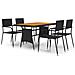 Set Da Pranzo Per Esterni 5 Pz In Polyrattan Nero - Foto miniatura 1