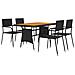 Set Da Pranzo Per Esterni 5 Pz In Polyrattan Nero - Foto miniatura 2