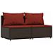 Divani Centrali Da Giardino Con Cuscini 2pz Polyrattan Marrone - Foto miniatura 2