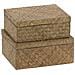 Set Di Scatole Decorative Beige Dmf 24 X 19 X 10 Cm (2 Unità) - Foto miniatura 1