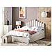 Letto Contenitore Velluto Bianco Sporco 140 X 200 Cm Vincennes - Foto miniatura 1