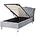 Letto Singolo Contenitore Velluto Grigio 90 X 200 Cm Metz - Foto miniatura 2