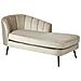 Chaise Longue Versione Sinistra Allier Velluto Beige - Foto miniatura 8
