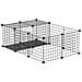 Recinto Per Conigli E Porcellini D'india Modulabile Con Accessori Montaggio, 105x70x35cm - Nero - Foto miniatura 1