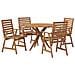 Set Da Pranzo Per Giardino 5 Pz In Legno Massello Di Acacia - Foto miniatura 2