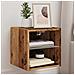 Mobile TV a Parete con Luci LED Legno Antico 30x28,5x30 cm - Foto miniatura 9