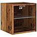 Mobile TV a Parete con Luci LED Legno Antico 30x28,5x30 cm - Foto miniatura 1