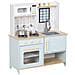 Cucina Giocattolo per Bambini con Fornelli e Armadietti, in Acciaio, Legno e PP, 72x33x85.2 cm, Blu e Bianco - Foto miniatura 1