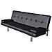 Lusso Casadino -  Divano Letto Con 2 Cuscini In Similpelle Regolabile Nero - Foto miniatura 1