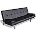 Lusso Casadino -  Divano Letto Con 2 Cuscini In Similpelle Regolabile Nero - Foto miniatura 6