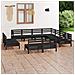 Set Salotto Da Giardino 11 Pz In Legno Massello Di Pino Nero - Foto miniatura 6