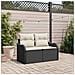 Sofa da giardino a 2 posti  con storage e cuscini in polyrattan nero - Foto miniatura 2