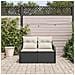 Sofa da giardino a 2 posti  con storage e cuscini in polyrattan nero - Foto miniatura 3