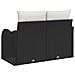 Sofa da giardino a 2 posti  con storage e cuscini in polyrattan nero - Foto miniatura 4