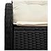 Sofa da giardino a 2 posti  con storage e cuscini in polyrattan nero - Foto miniatura 7