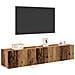 Mobile TV con luci LED 2 pz Legno antico 80x35x31 cm - Foto miniatura 4
