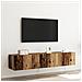Mobile TV con luci LED 2 pz Legno antico 80x35x31 cm - Foto miniatura 6