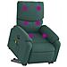 Poltrona Alzapersona Massaggiante Elettrica Verde Scuro Tessuto - Foto miniatura 3