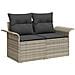 Set di Divano da Giardino  a 7 Pezzi con Cuscini Grigio Chiaro in Rattan Polietilene, Divano da Giardino a 2 Posti  con Ripostiglio e Cuscini Grigio Chiaro in Rattan Polietilene - Foto miniatura 2