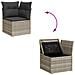 Set di Divano da Giardino  a 7 Pezzi con Cuscini Grigio Chiaro in Rattan Polietilene, Divano da Giardino a 2 Posti  con Ripostiglio e Cuscini Grigio Chiaro in Rattan Polietilene - Foto miniatura 5