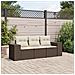 Set Divano da Giardino 3 pz con Cuscini Marrone in Polyrattan - Foto miniatura 2