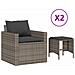 Set Divani da Giardino 4 pz con Cuscini in Polyrattan Grigio - Foto miniatura 1