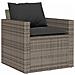 Set Divani da Giardino 4 pz con Cuscini in Polyrattan Grigio - Foto miniatura 4