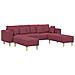 Divano in tessuto con cuscino 3 pcs Rosso Vino 208 cm Tessuto - Foto miniatura 1