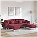 Divano in tessuto con cuscino 3 pcs Rosso Vino 208 cm Tessuto - Foto miniatura 2