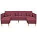 Divano in tessuto con cuscino 3 pcs Rosso Vino 208 cm Tessuto - Foto miniatura 4
