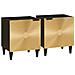 Comodino 2 pcs Nero e Oro 40 x 33.5 x 46 cm - Foto miniatura 1