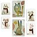 Set Di 6 Stampe Coniglietti E Cuccioli 1 In Animali Astratti Dipinti Decorativi Estetici Per Il Tuo Soggiorno, Camera Da Letto, Casa A3 & A4 Senza Cornice - Foto miniatura 1