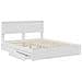 Letto con Contenitore Bianco 160 x 200 cm Legno multistrato - Foto miniatura 5