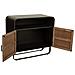 Credenza In Legno E Metallo Nero 90x44x80,5h Cm - Foto miniatura 6