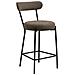 Badalona - Sgabello Counter In Bouclé Marrone Con Gambe Nere 39x46x90 Cm - Foto miniatura 1