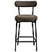 Badalona - Sgabello Counter In Bouclé Marrone Con Gambe Nere 39x46x90 Cm - Foto miniatura 2