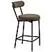 Badalona - Sgabello Counter In Bouclé Marrone Con Gambe Nere 39x46x90 Cm - Foto miniatura 3